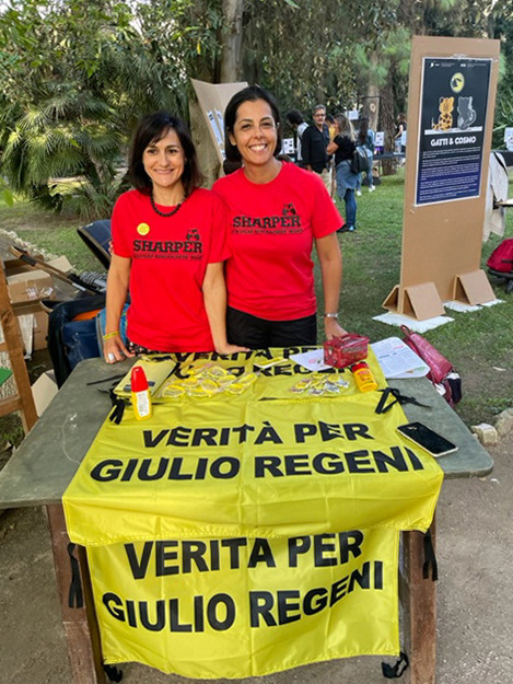 Il punto giallo con scritta "Verità per Giulio Regeni"