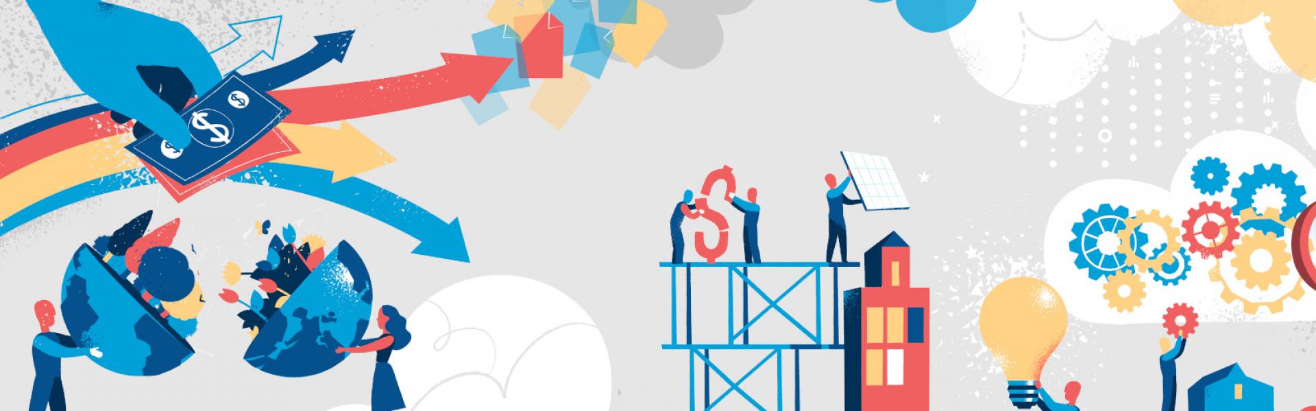 Illustrazione sul tema dell'economia