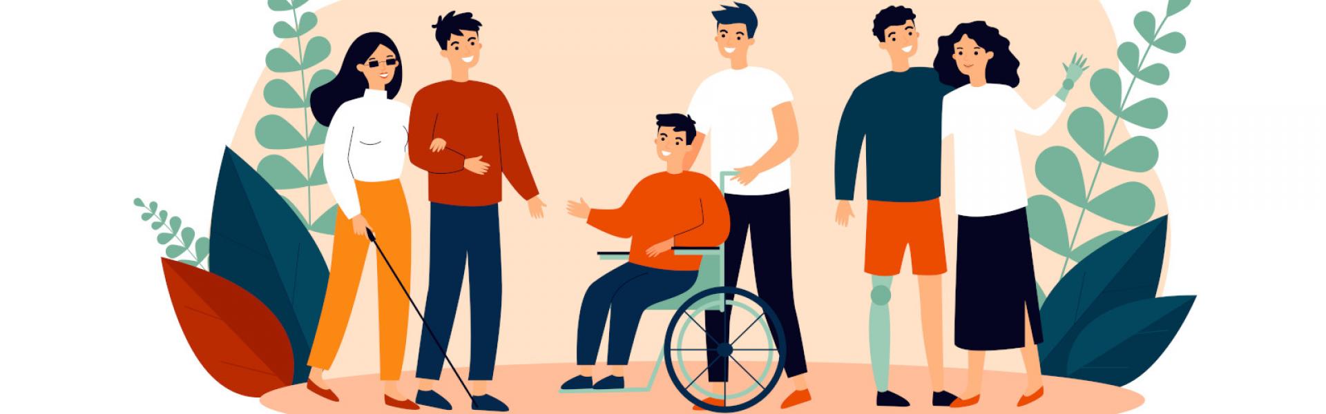 Illustrazione sul tema della disabilità