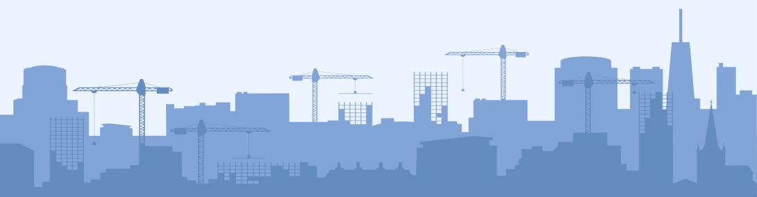 Illustrazione di una città in costruzione