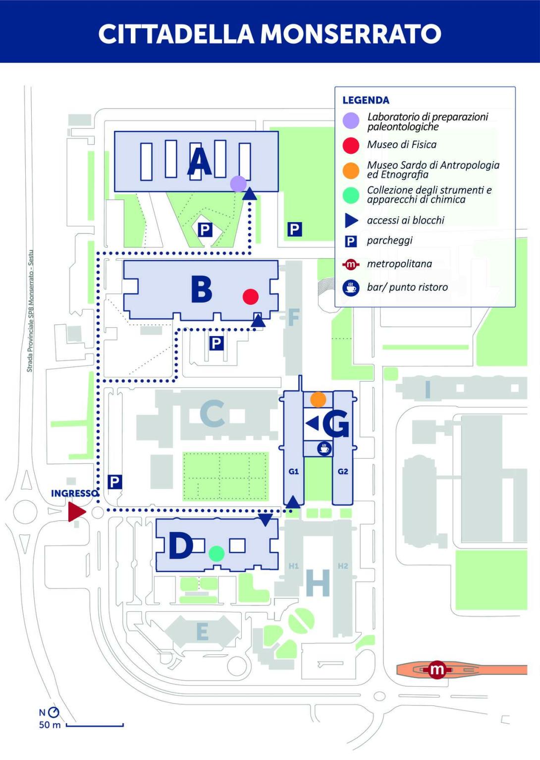 Mappa Monserrato Cittadella Universitaria