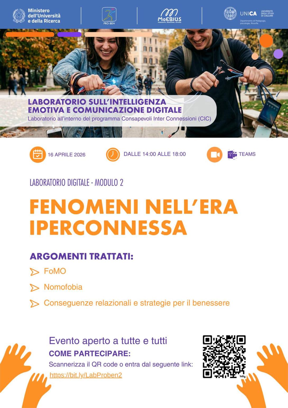 Locandina evento 16 aprile: fenomeni nell'era iperconnessa
