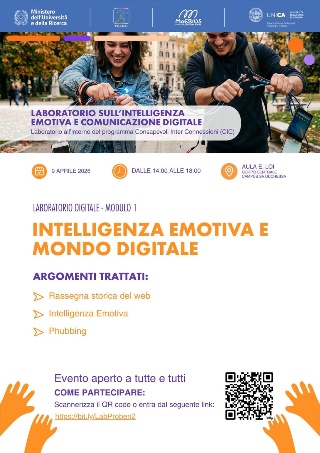 Locandina evento 9 aprile: Intelligenza emotiva e mondo digitale