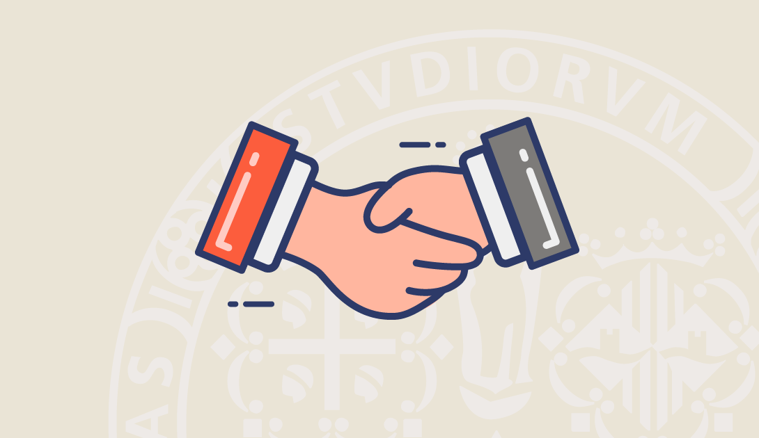 Copertina della card UniCAreer Day: due mani che si stringono